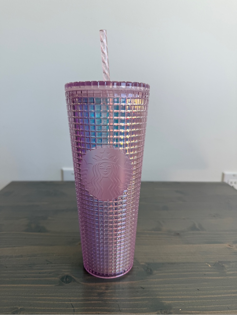 Starbucks Summer 2020 pink grid kaleidoscope tumbler